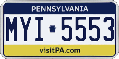 PA license plate MYI5553