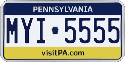 PA license plate MYI5555