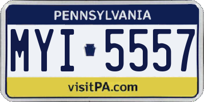 PA license plate MYI5557