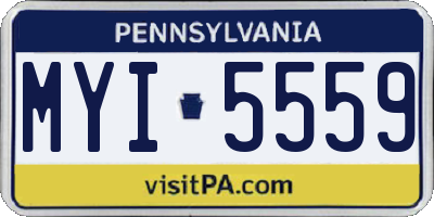 PA license plate MYI5559