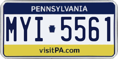 PA license plate MYI5561