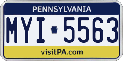 PA license plate MYI5563