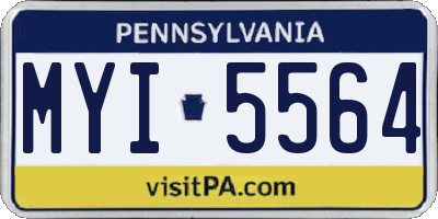 PA license plate MYI5564