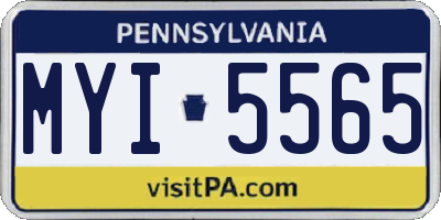 PA license plate MYI5565