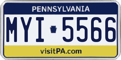 PA license plate MYI5566