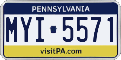 PA license plate MYI5571