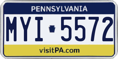 PA license plate MYI5572