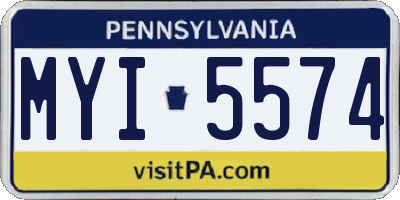 PA license plate MYI5574