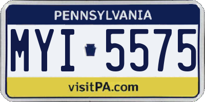 PA license plate MYI5575