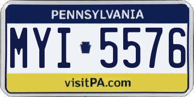 PA license plate MYI5576