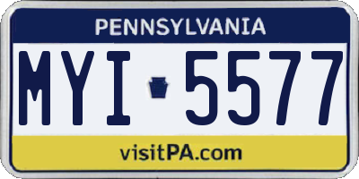 PA license plate MYI5577