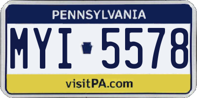 PA license plate MYI5578