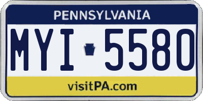PA license plate MYI5580