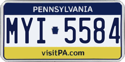 PA license plate MYI5584