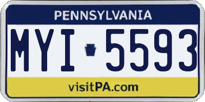 PA license plate MYI5593