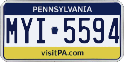 PA license plate MYI5594