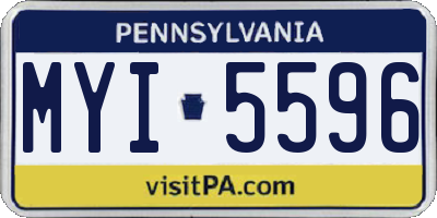 PA license plate MYI5596