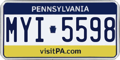 PA license plate MYI5598