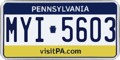 PA license plate MYI5603
