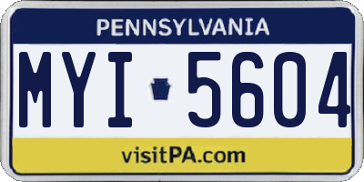 PA license plate MYI5604