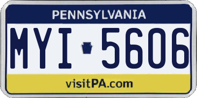 PA license plate MYI5606