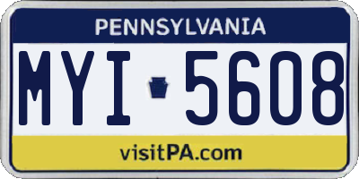 PA license plate MYI5608