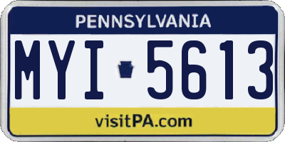 PA license plate MYI5613