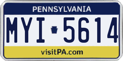 PA license plate MYI5614