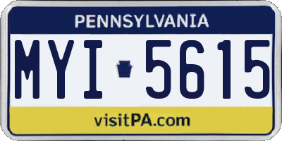 PA license plate MYI5615