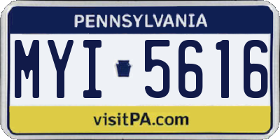 PA license plate MYI5616