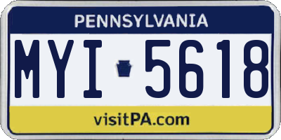 PA license plate MYI5618