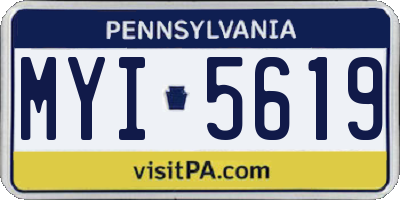 PA license plate MYI5619