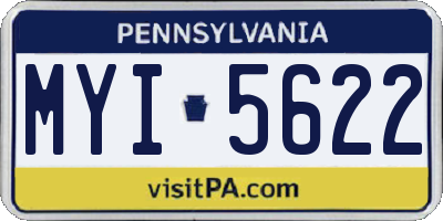 PA license plate MYI5622