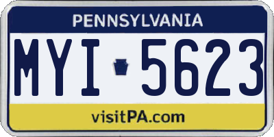 PA license plate MYI5623