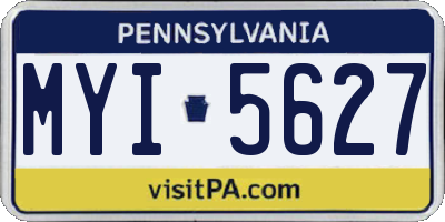 PA license plate MYI5627