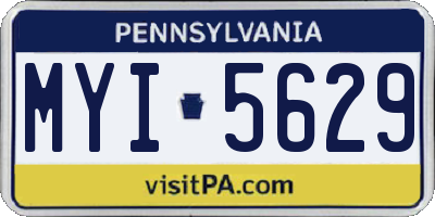 PA license plate MYI5629
