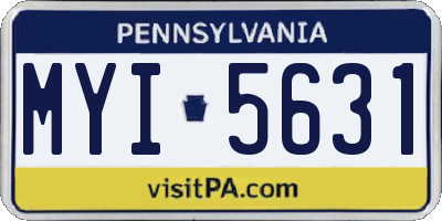 PA license plate MYI5631