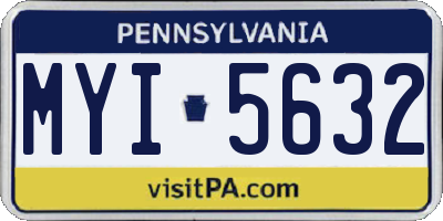 PA license plate MYI5632