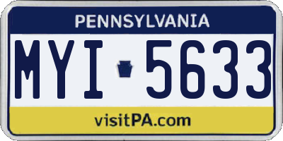 PA license plate MYI5633