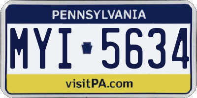 PA license plate MYI5634