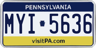PA license plate MYI5636