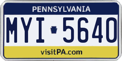 PA license plate MYI5640