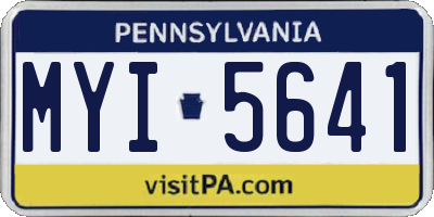 PA license plate MYI5641