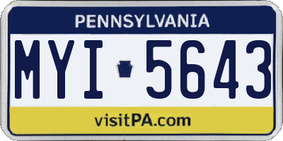 PA license plate MYI5643
