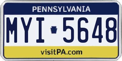 PA license plate MYI5648