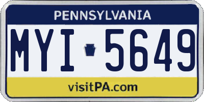 PA license plate MYI5649