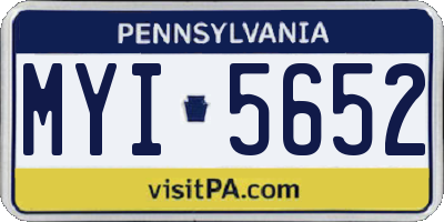 PA license plate MYI5652