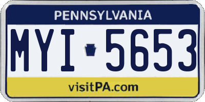 PA license plate MYI5653