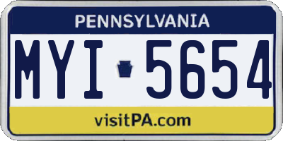 PA license plate MYI5654
