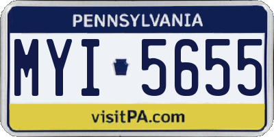 PA license plate MYI5655